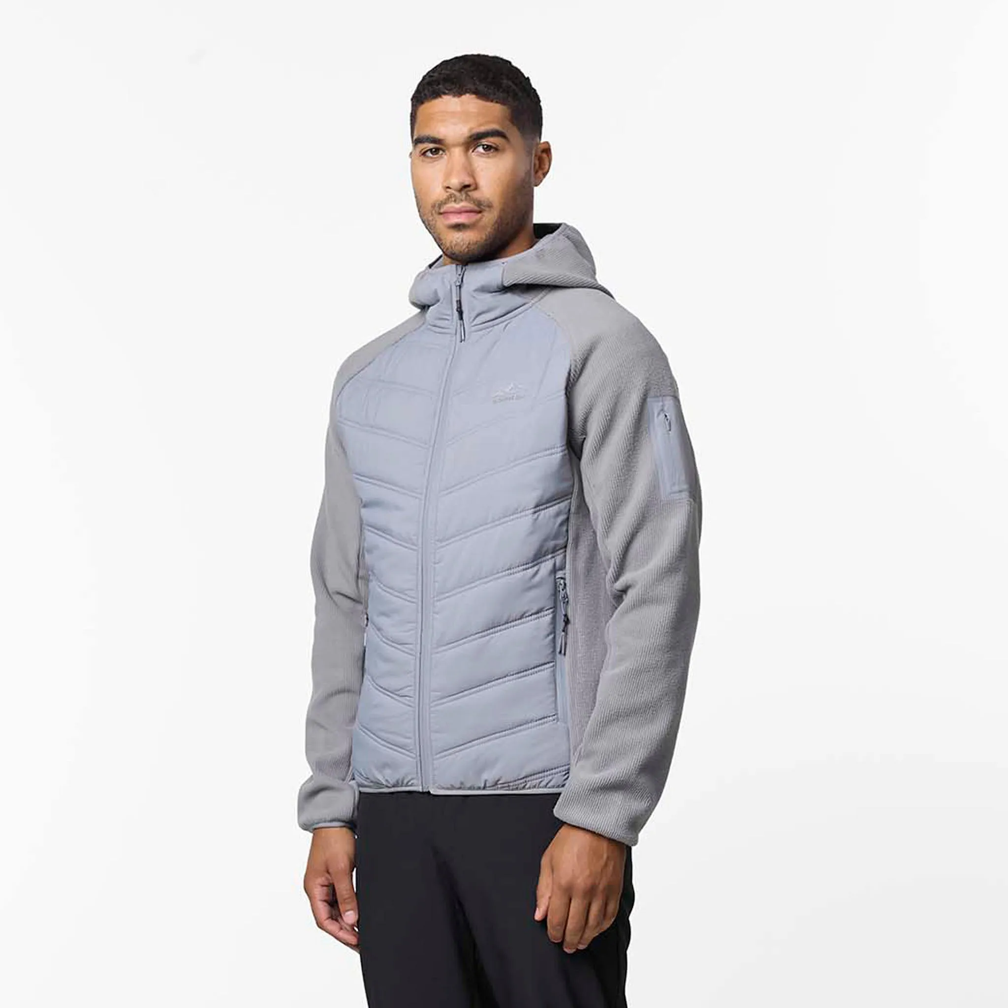 Heat Seal Hybrid Jacket | Mid Grey Seamless Knit Cuffs