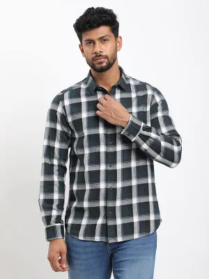 Men Checked Full Sleeve Cotton Shirt Reinforced Shoulders Street Chic