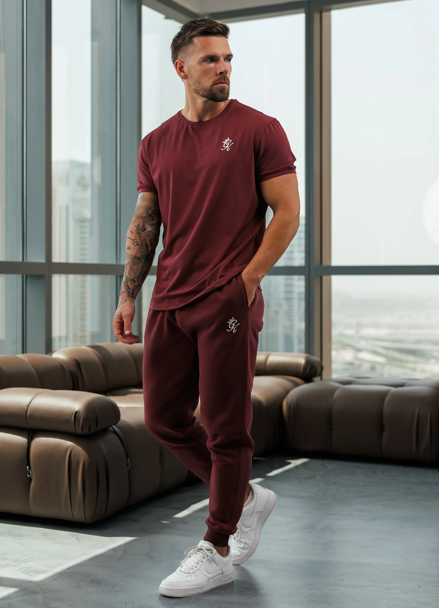Flexible Material Flex Fit Gym King Fundamental Fleece Jogger - Burgundy