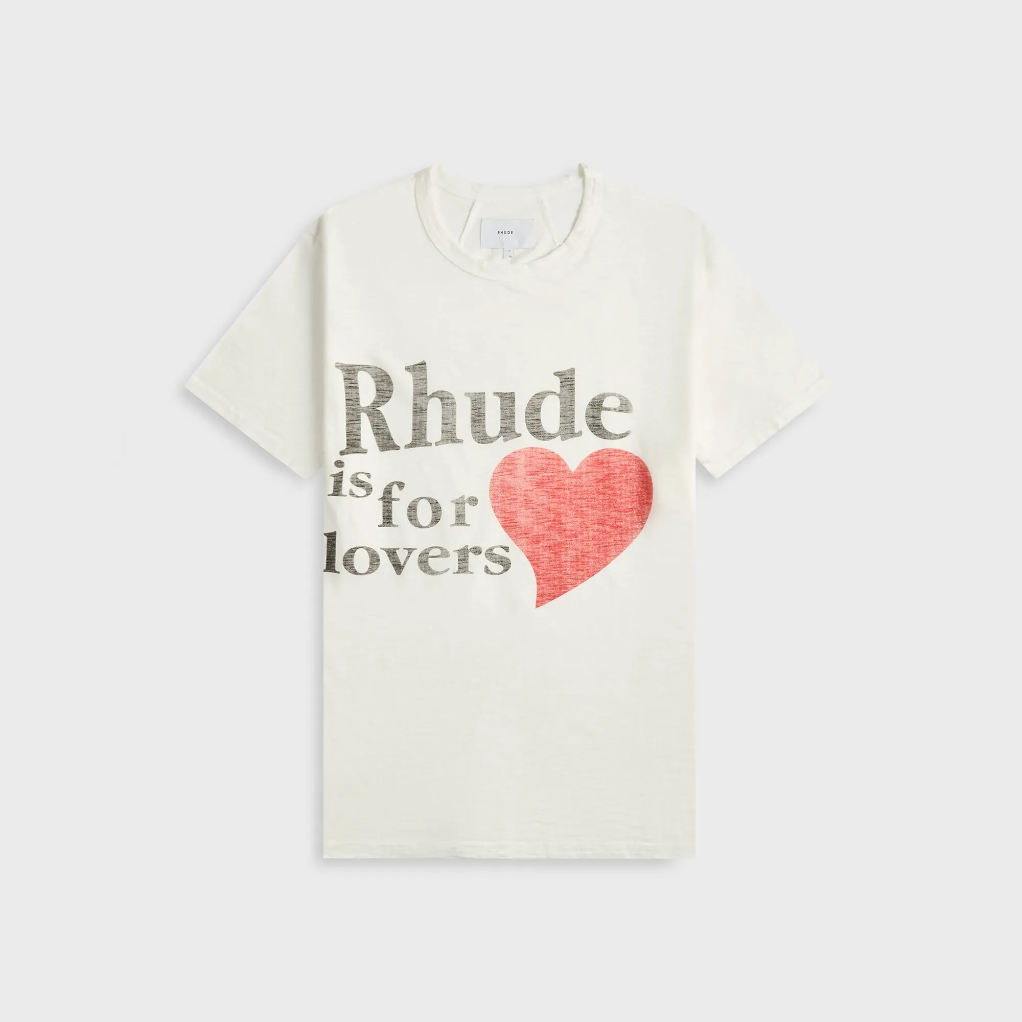 Breathable Yarn Composition Flexible Waist Rhude Lovers Slub Tee - White