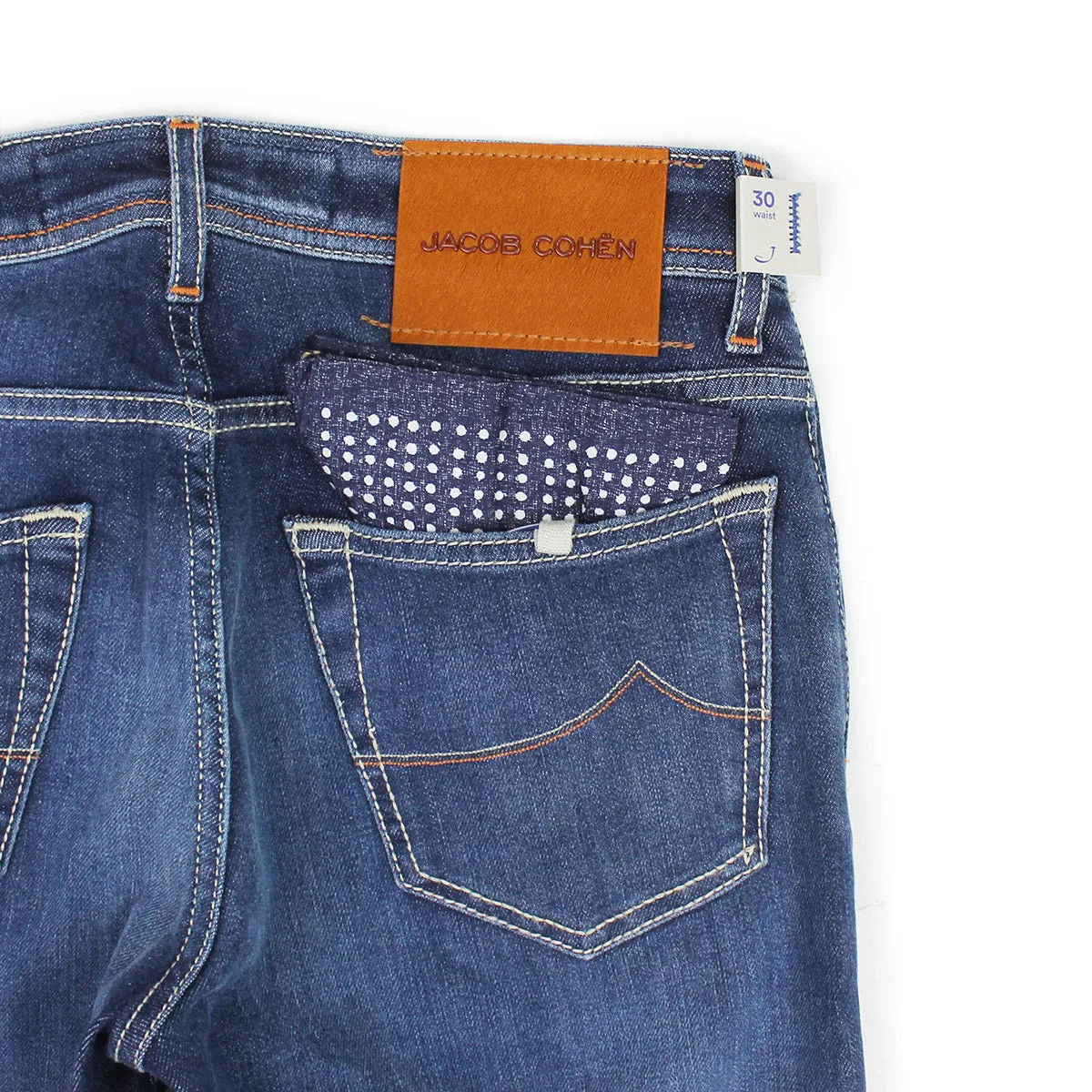 Jacob Cohen - J622 Comf Tan Badge Jeans in Mid Wash Comfortable fit