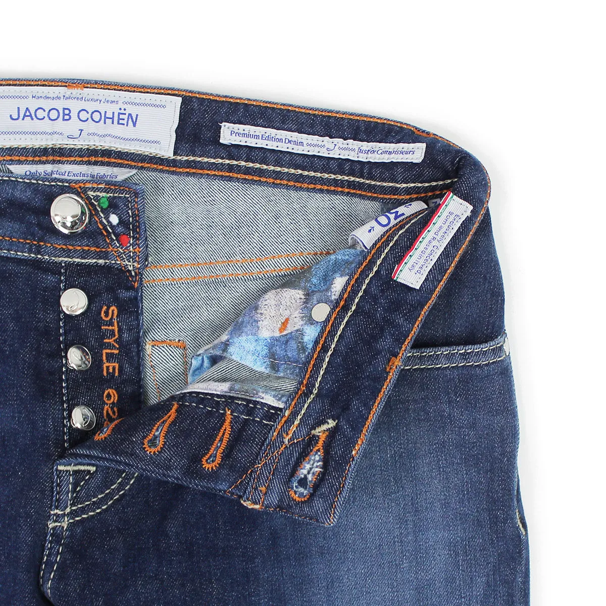 Effortless Style Jacob Cohen - J622 Comf Tan Badge Jeans in Mid Wash