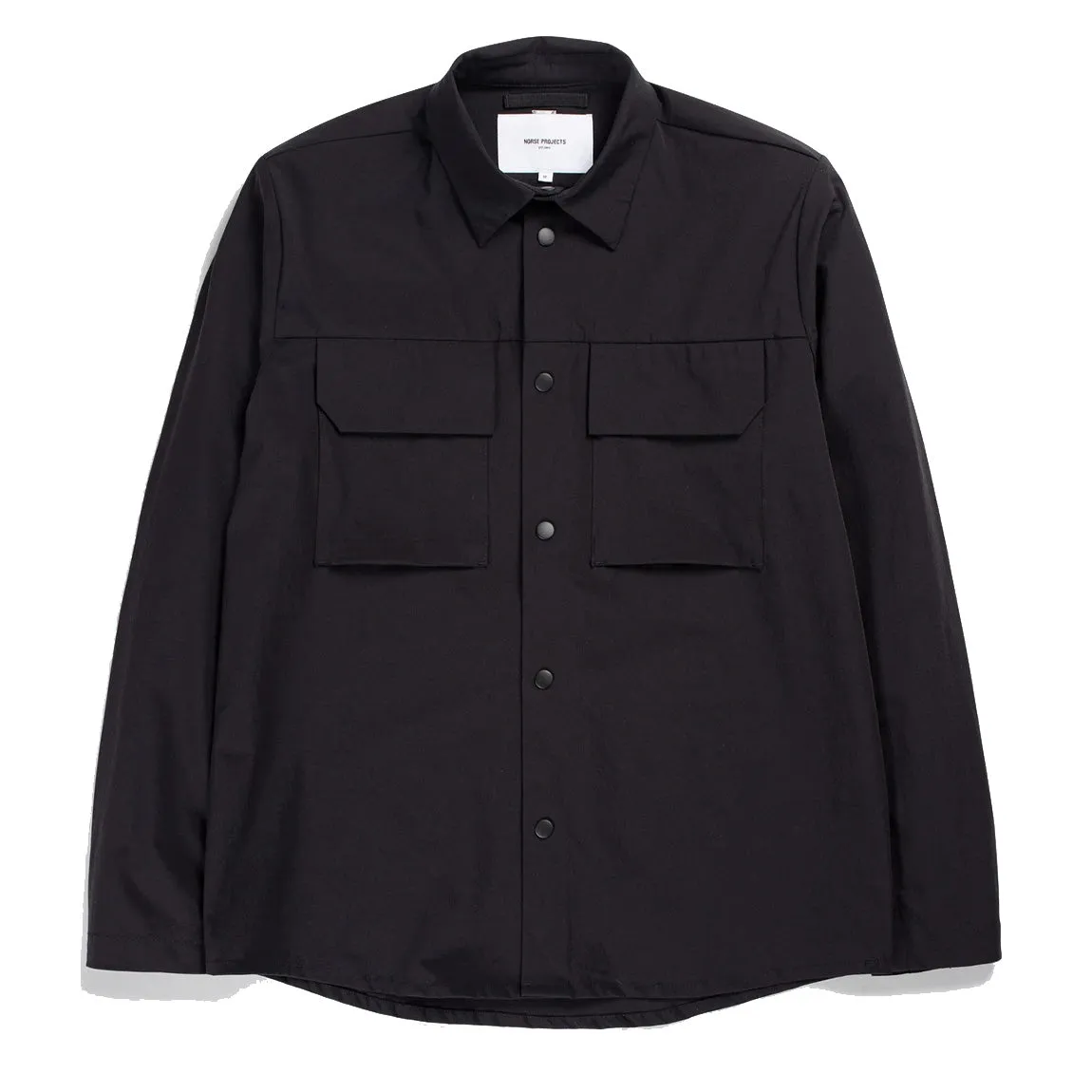 Norse Projects Jens Travel Light Shirt Black Geometric Pattern