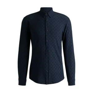 Timeless Wardrobe High-Quality Material Slim-fit shirt in performance-stretch jacquard