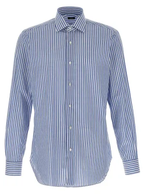 Slim Fit Striped Cotton Shirt Checkered Look Sophisticated Elegance