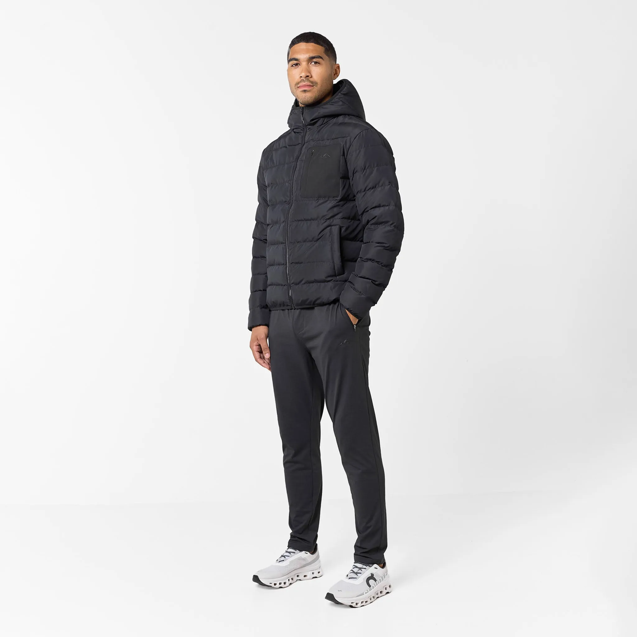 Slim Quilted Puffer | Black Fleece Backing