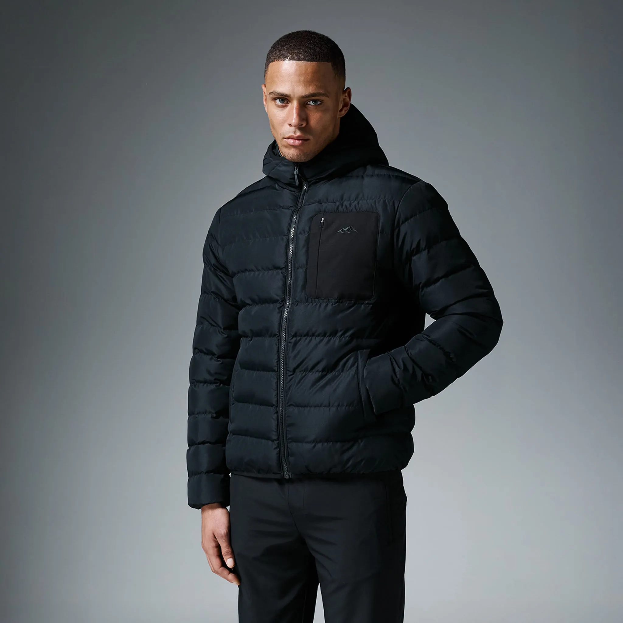 Slim Quilted Puffer | Black Double Breasted