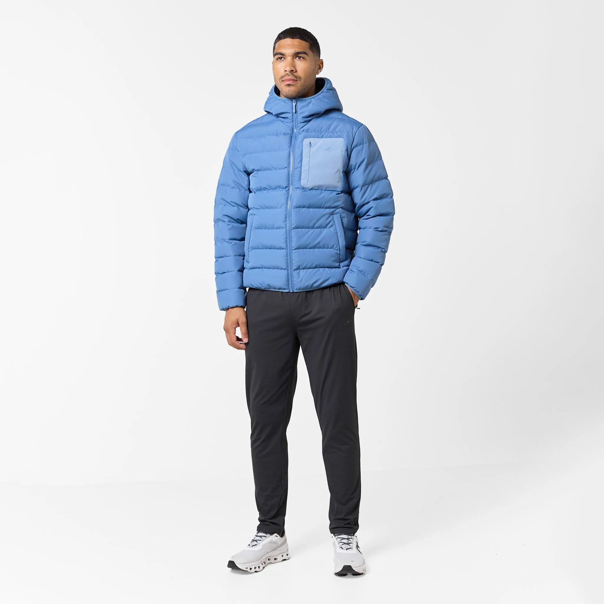 Ventilated Back Lightweight Thermal Tech Slim Quilted Puffer | Washed Blue