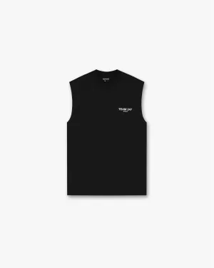 Sophisticated Casual Eco Conscious Production Team 247 Oversized Tank - Black