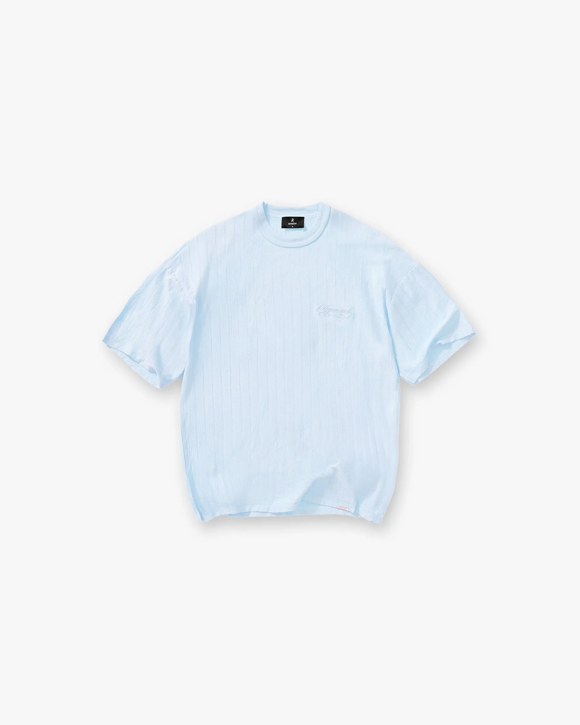 Long sleeved warmth Slub Script T-Shirt - Ice Blue