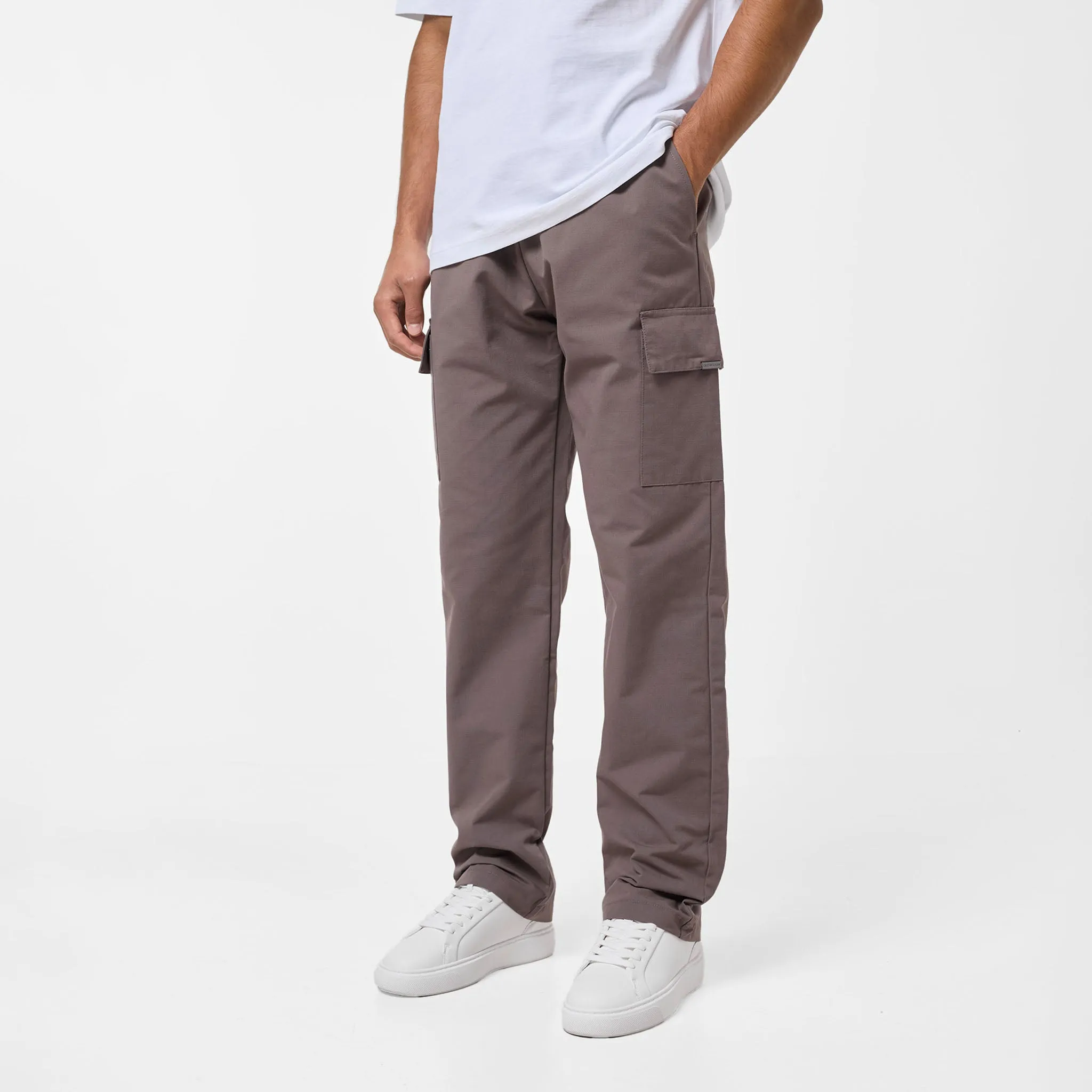 Stretch Fit Smart Open Hem Utility Trouser | Brown