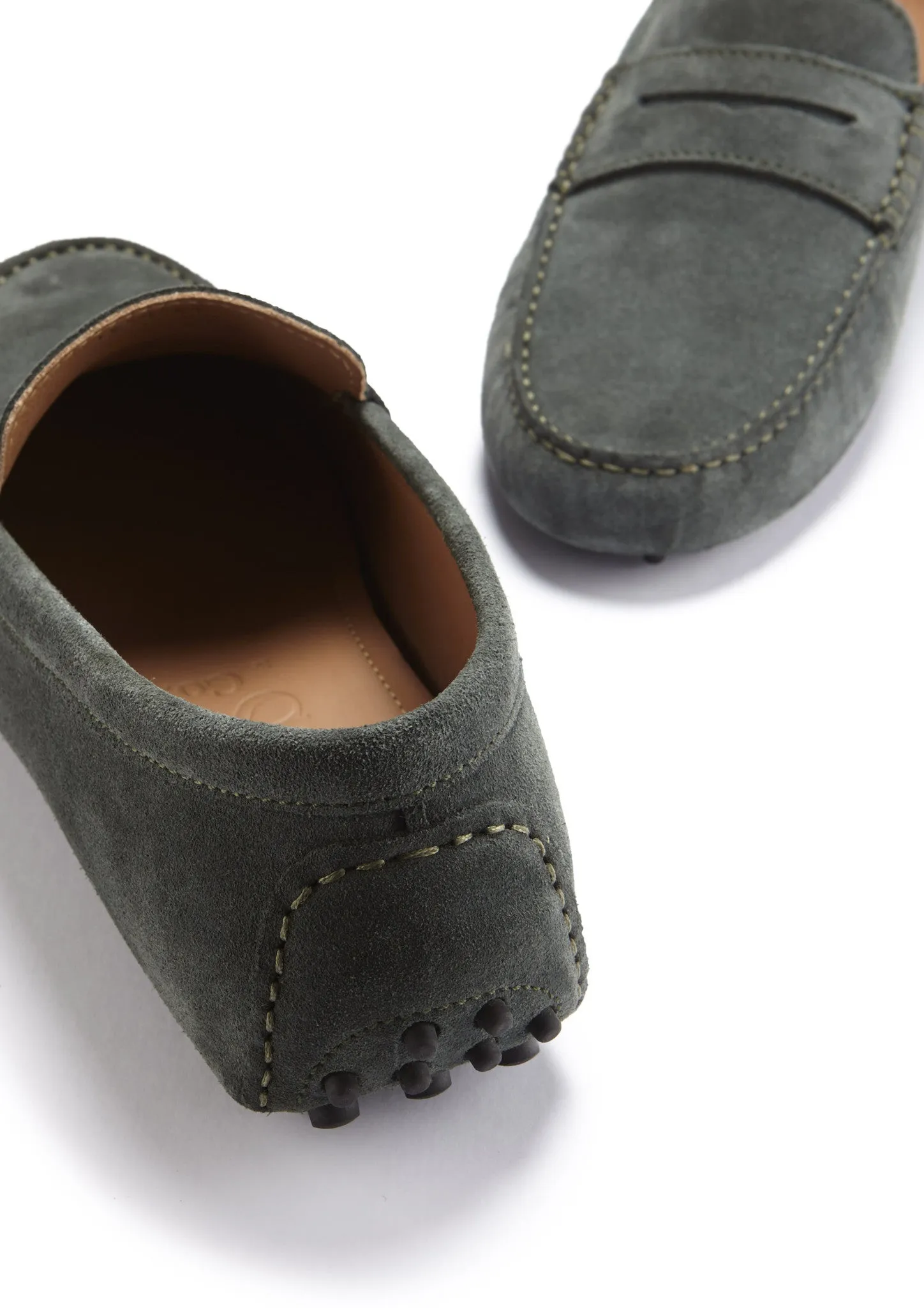 Practical Casual Shoes Morning Stroll Penny Driving Loafers, racing green suede