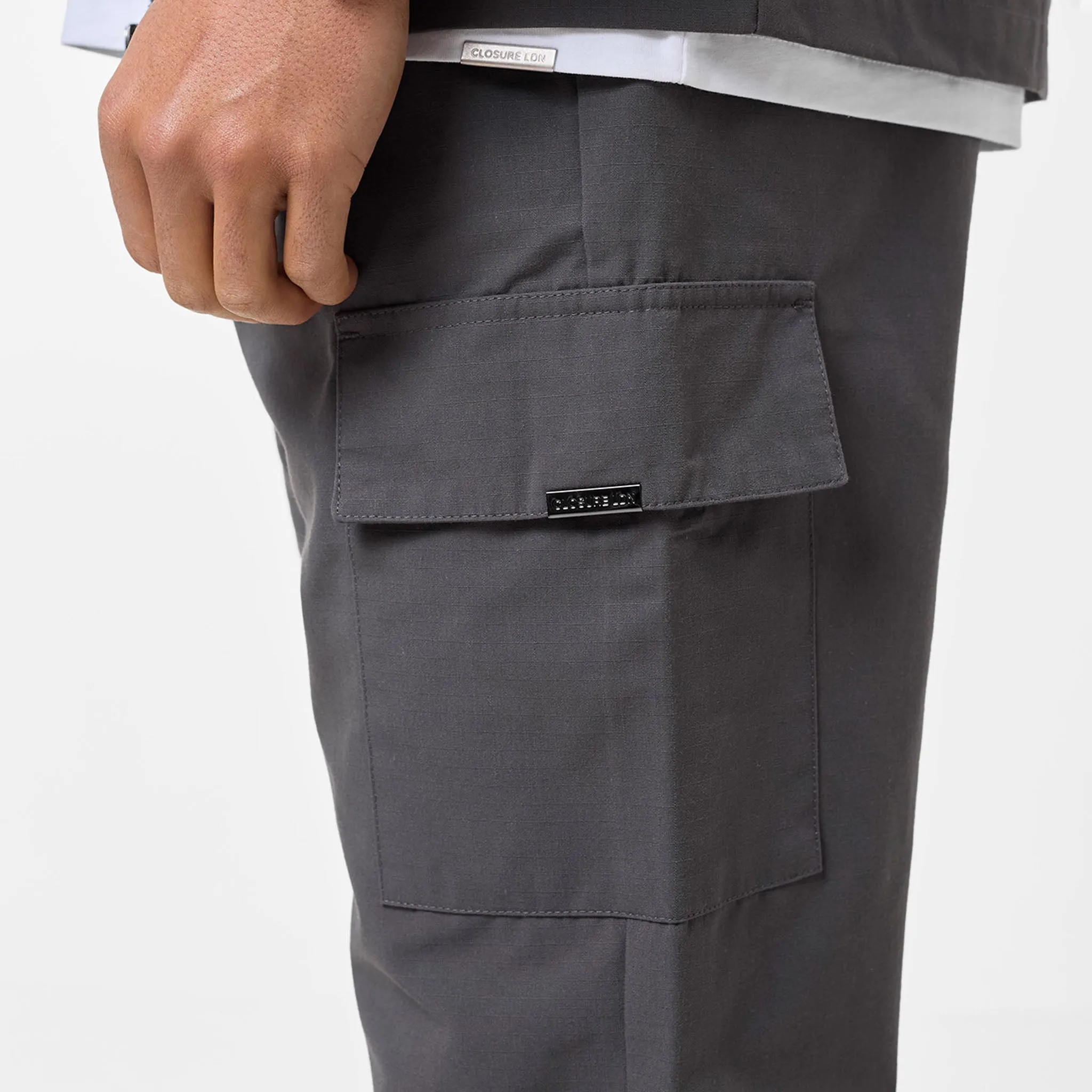 Smart Utility Open Hem Trouser | Charcoal Stretch Ready