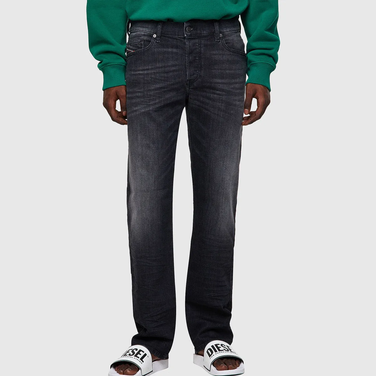 Slim Cut Slim Smooth Diesel - D-Mihtry 009EN Straight Jeans in Grey