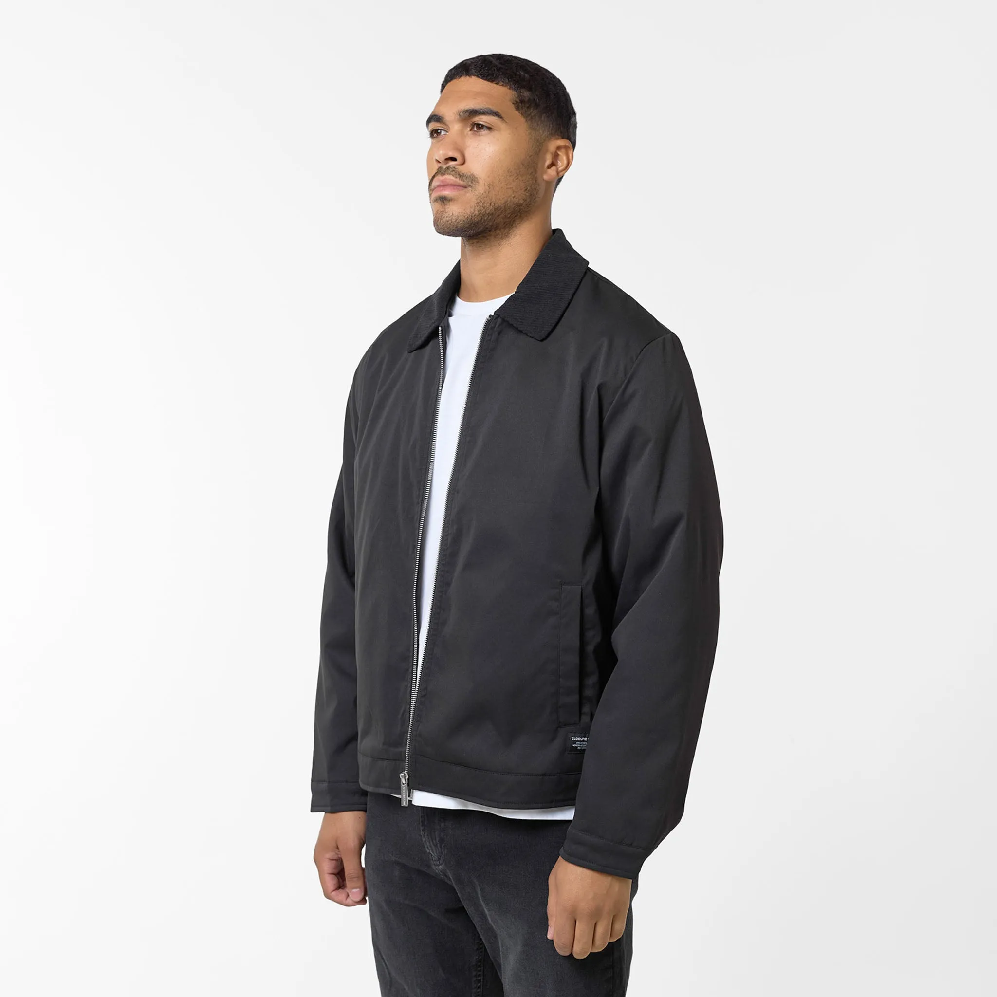 Fashion Forward Layer Down Filled Smart Workwear Zip Through Jacket | Black