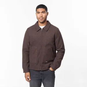 Smart Zip Through Wool Jacket | Brown Full Zip Closure