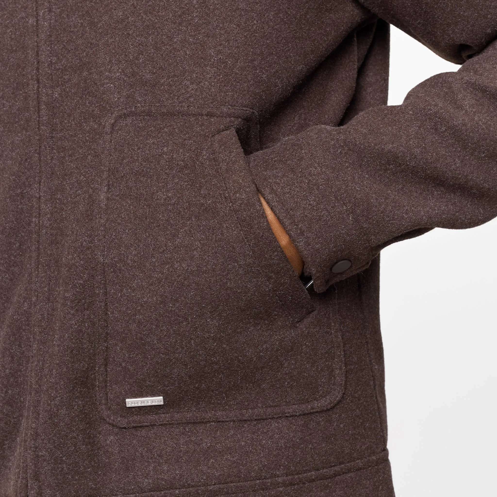 Heat Guard Smart Zip Through Wool Jacket | Brown