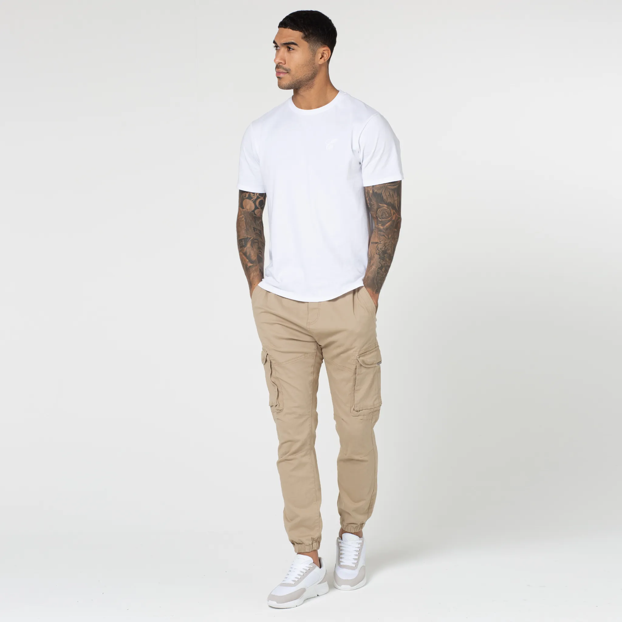 High-waisted fit Detachable belt Classic Cargo Pant | Stone