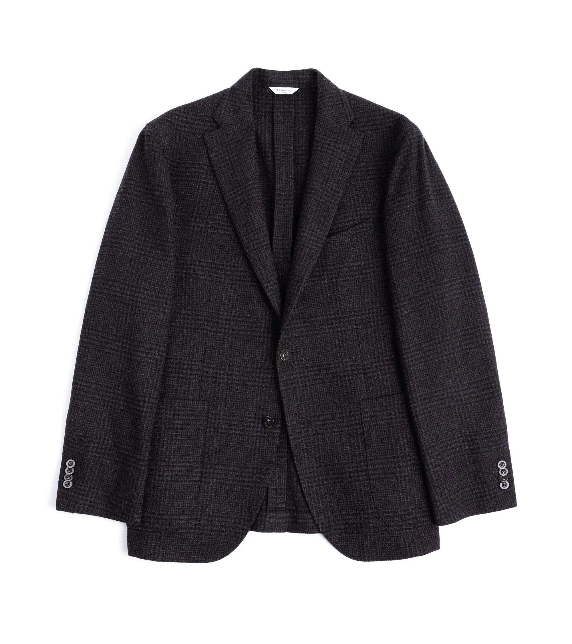 Convertible styles Boglioli Wool Cashmere Prince of Wales Check K Jacket: Navy/Brown