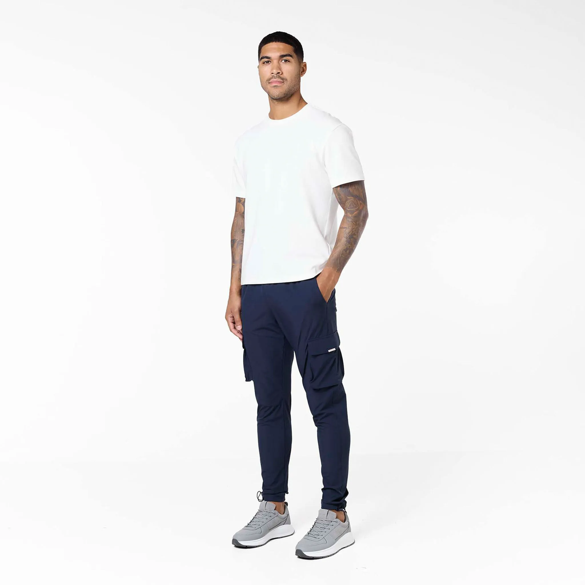 Stretch Tech Cargo Pant | Navy Layered Wear Roomy Fit