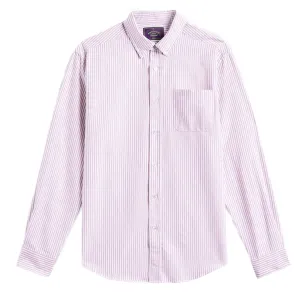 Portuguese Flannel Belavista Stripe L/S Shirt Bordeaux Slim Silhouette