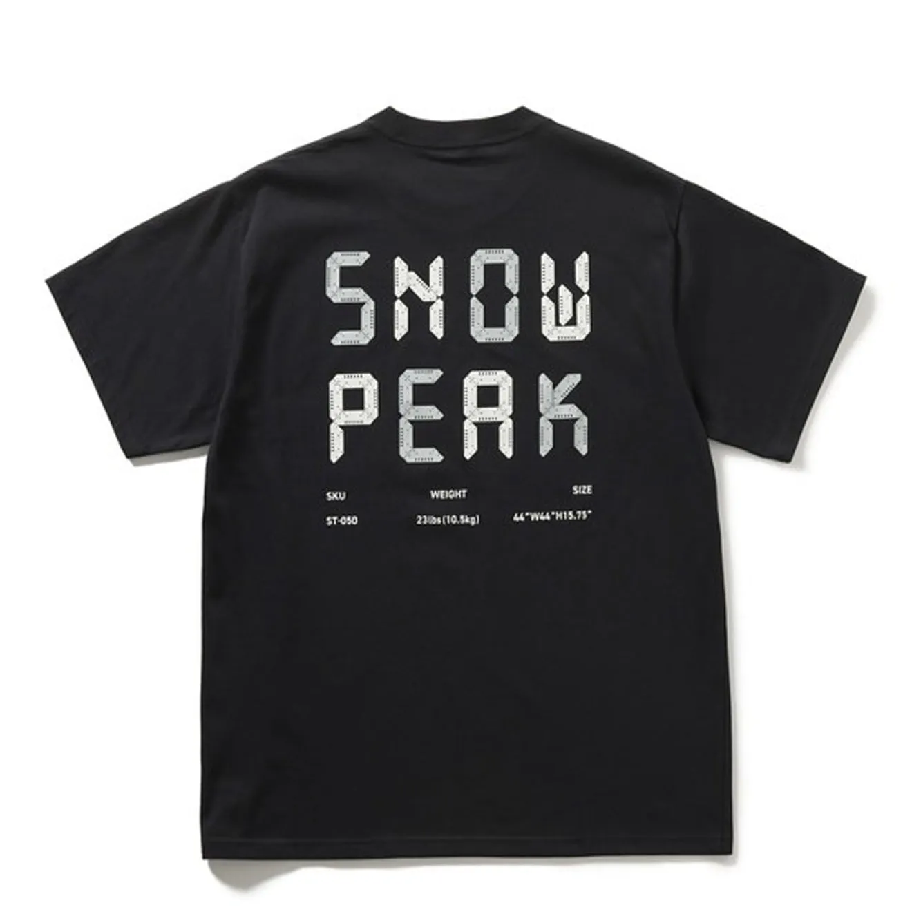 Snow Peak Back Printed Logo T-Shirt Black Chilly Day Style Non Shrink Material