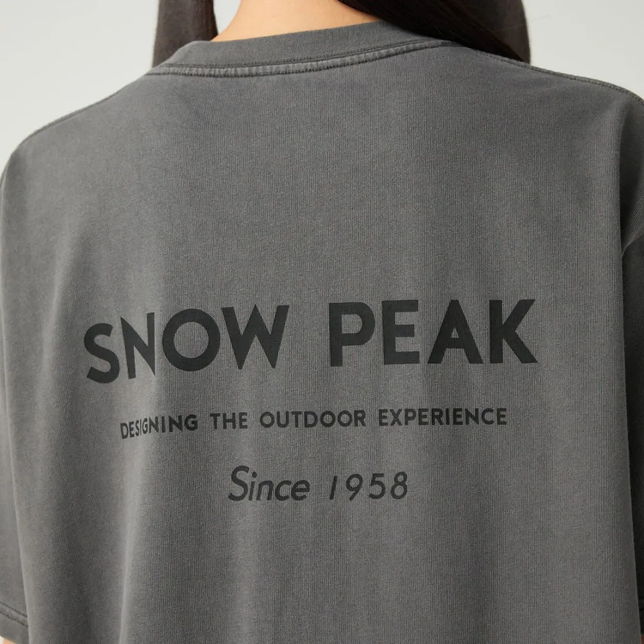 Snow Peak Garment Dyed T-Shirt Charcoal Flexible Fit
