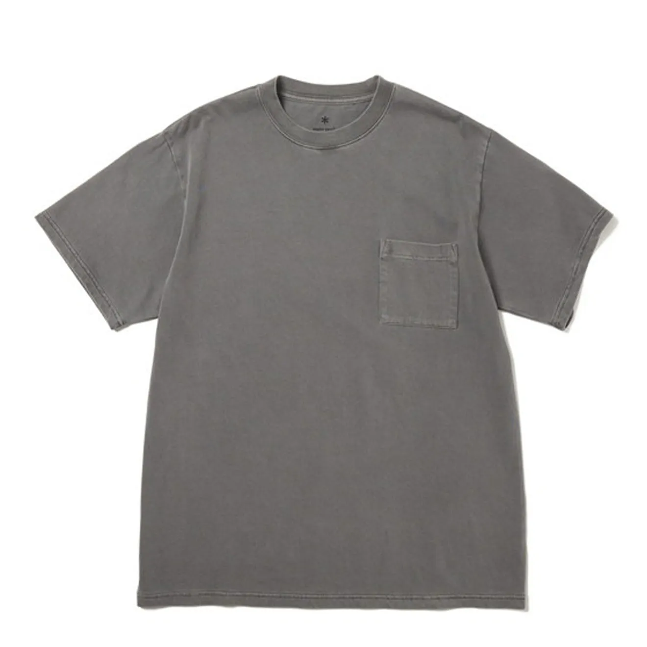 Self Fabric Tape Snow Peak Garment Dyed T-Shirt Charcoal