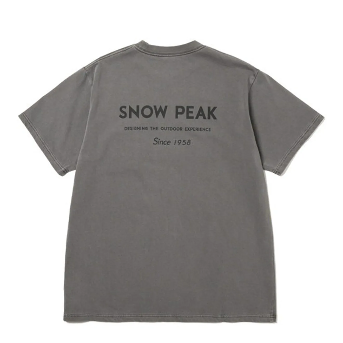 Snow Peak Garment Dyed T-Shirt Charcoal Daily Fashion