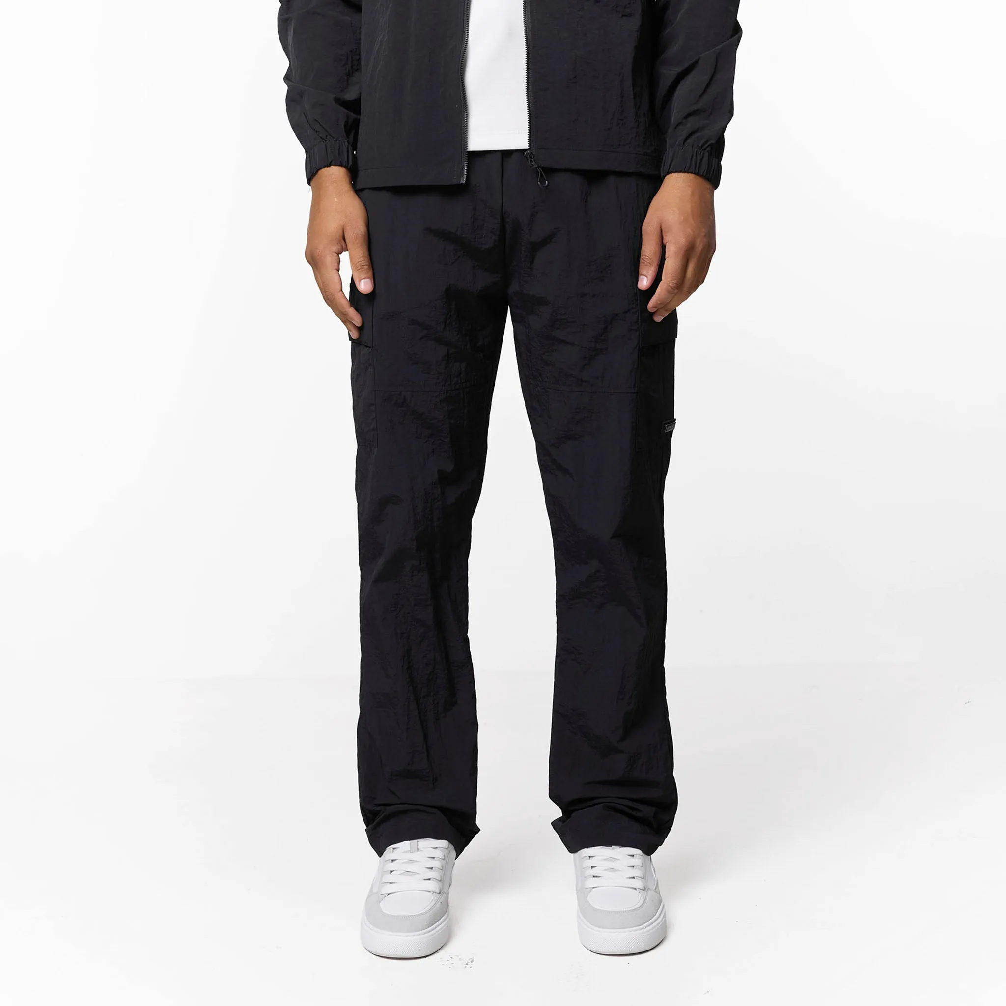 Timeless Comfort Wear Crinkle Nylon Tech Utility Pant | Black