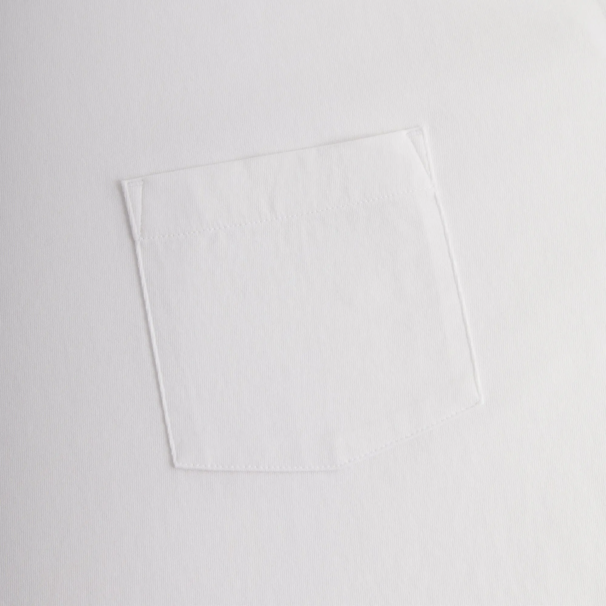 Kith Long Sleeve Leonard Pocket Tee - White Anti Static Treatment Premium Comfort