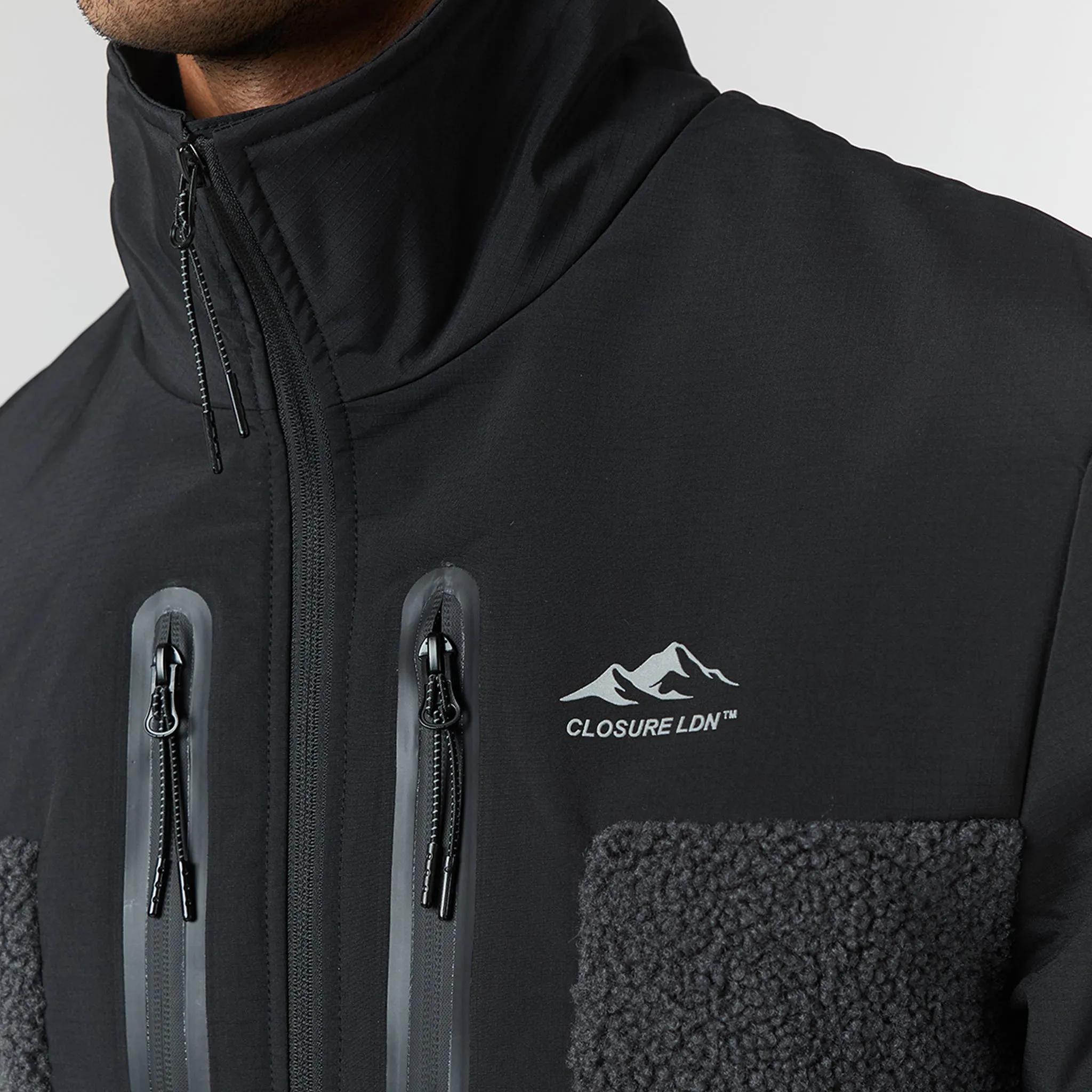 Abrasion Resistant Fabric Ripstop Borg Panel Jacket | Charcoal