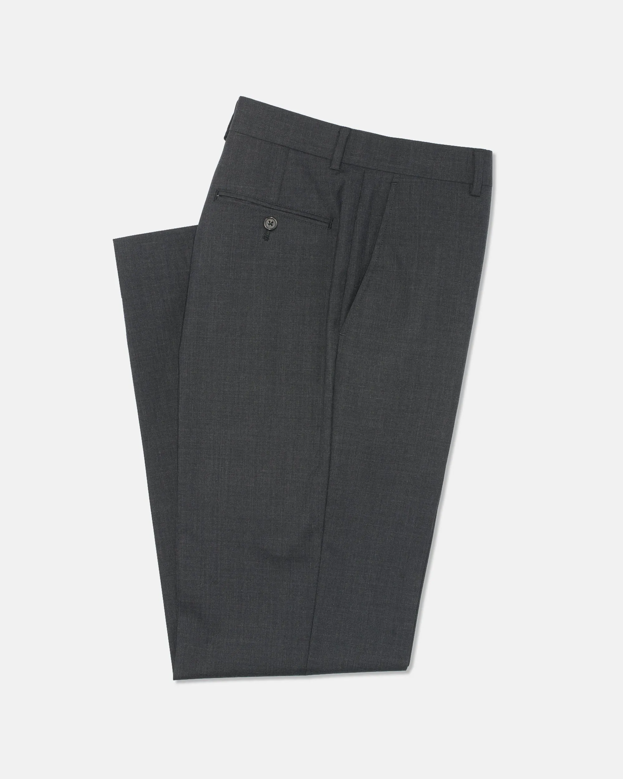Sporty Comfort Wear Move Friendly Made-in-Canada Charcoal Tropical Wool Trouser