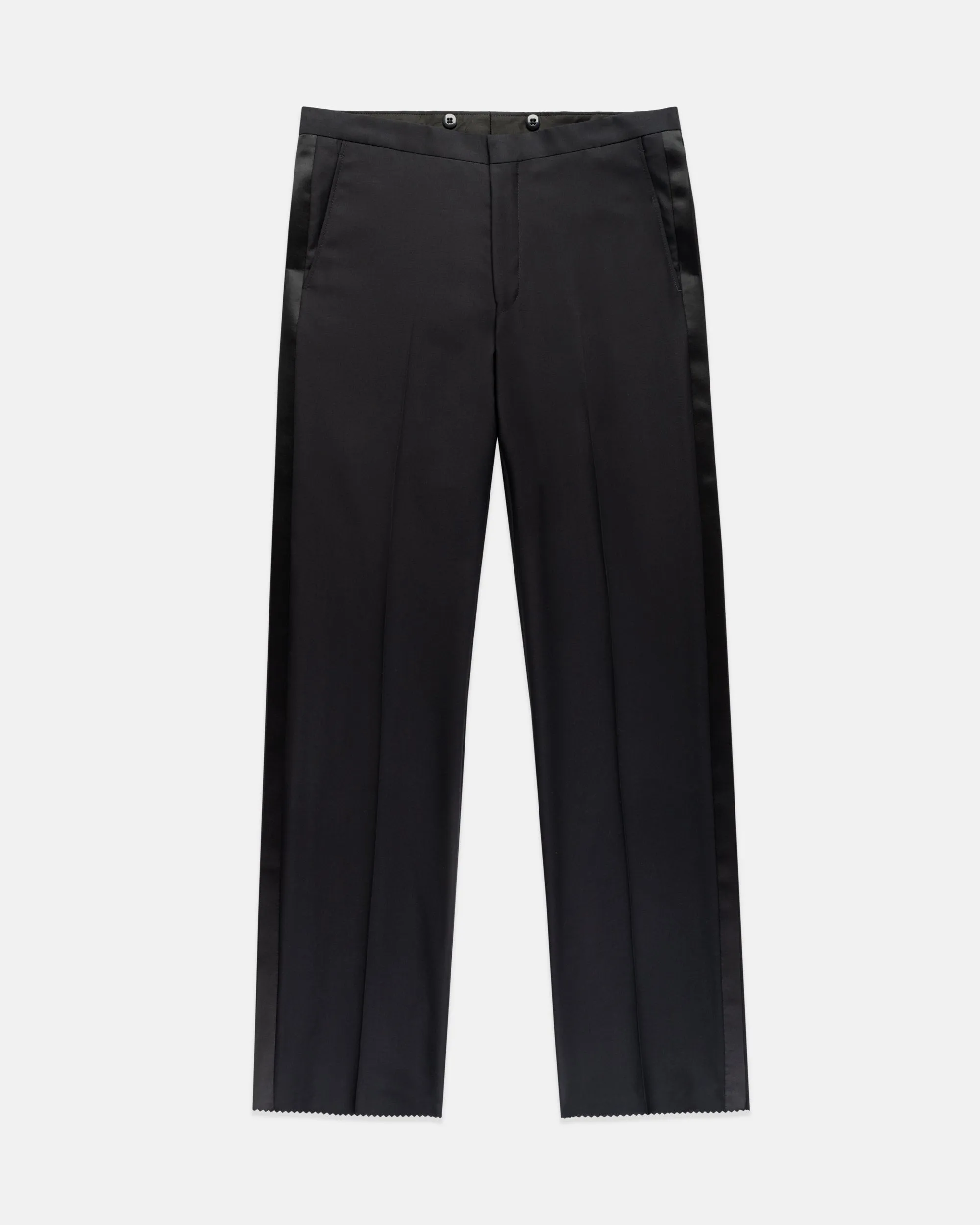 Made-in-USA Formal Worsted Wool Trousers With Grosgrain Braid Quality Material ripstop fabric