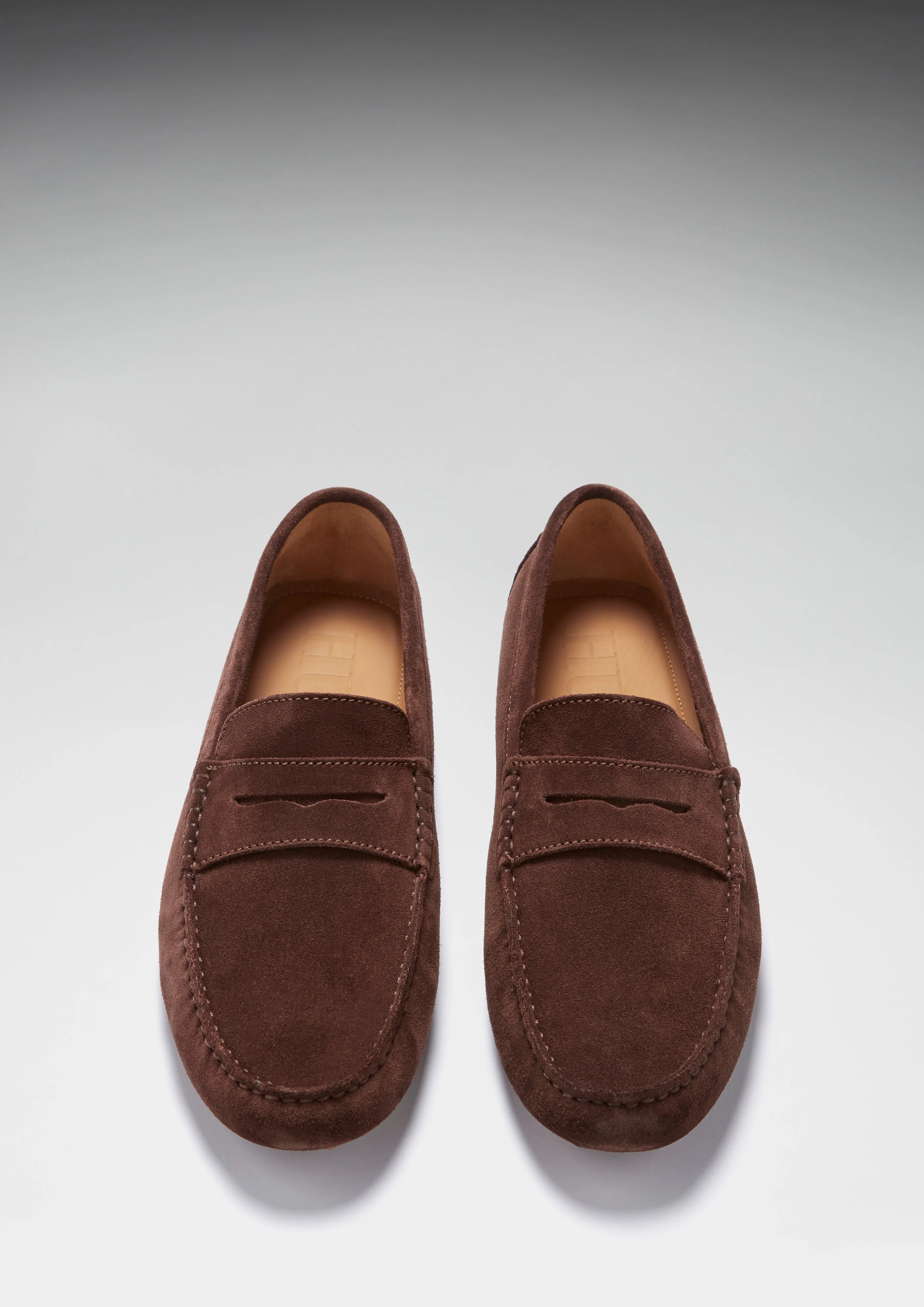Penny Driving Loafers, brown suede Safe Grip