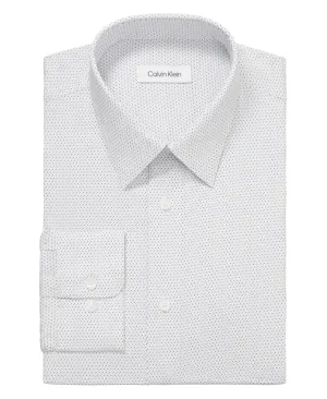 Tailored Cut Calvin Klein Steel  Dress Shirt Mens  Blue Multi Slim Button Up FTS139