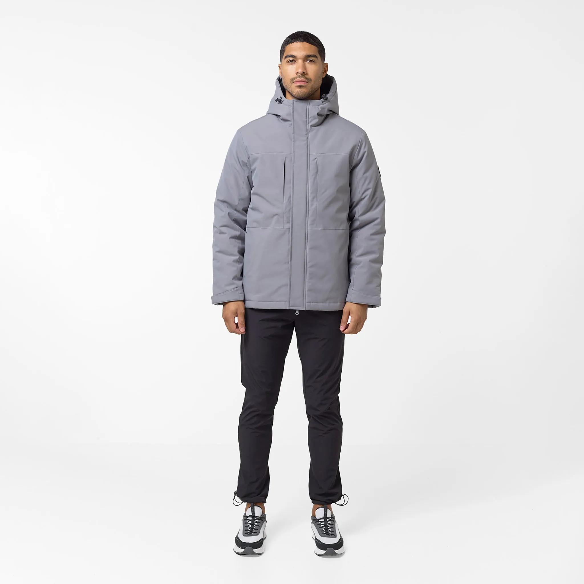 Collapsible Packable Design Fall Outfit Panel Parka | Mid Grey