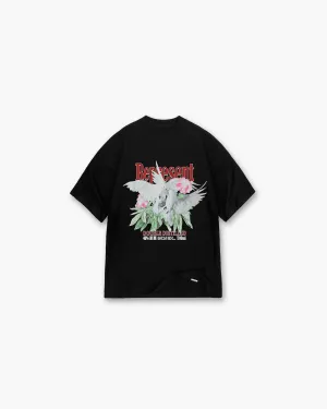 Animal Print Basic Layering Double Distilled T-Shirt - Off Black