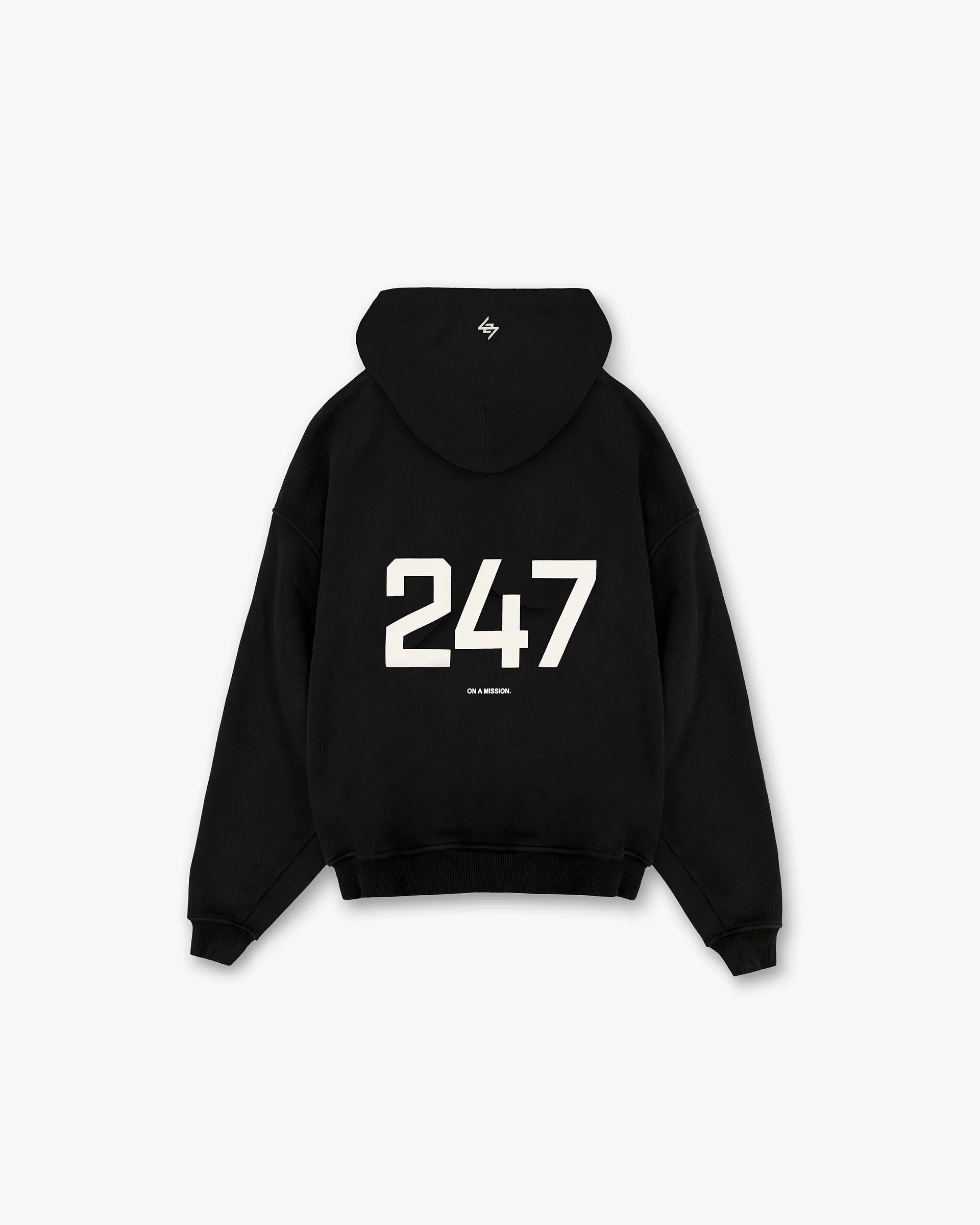 247 Oversized Hoodie - Jet Black product yoga friendly flexibility Neutral Colors