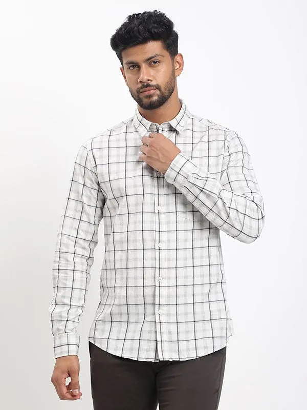 Premium Comfort Men Checked Full Sleeve Cotton Blend Shirt