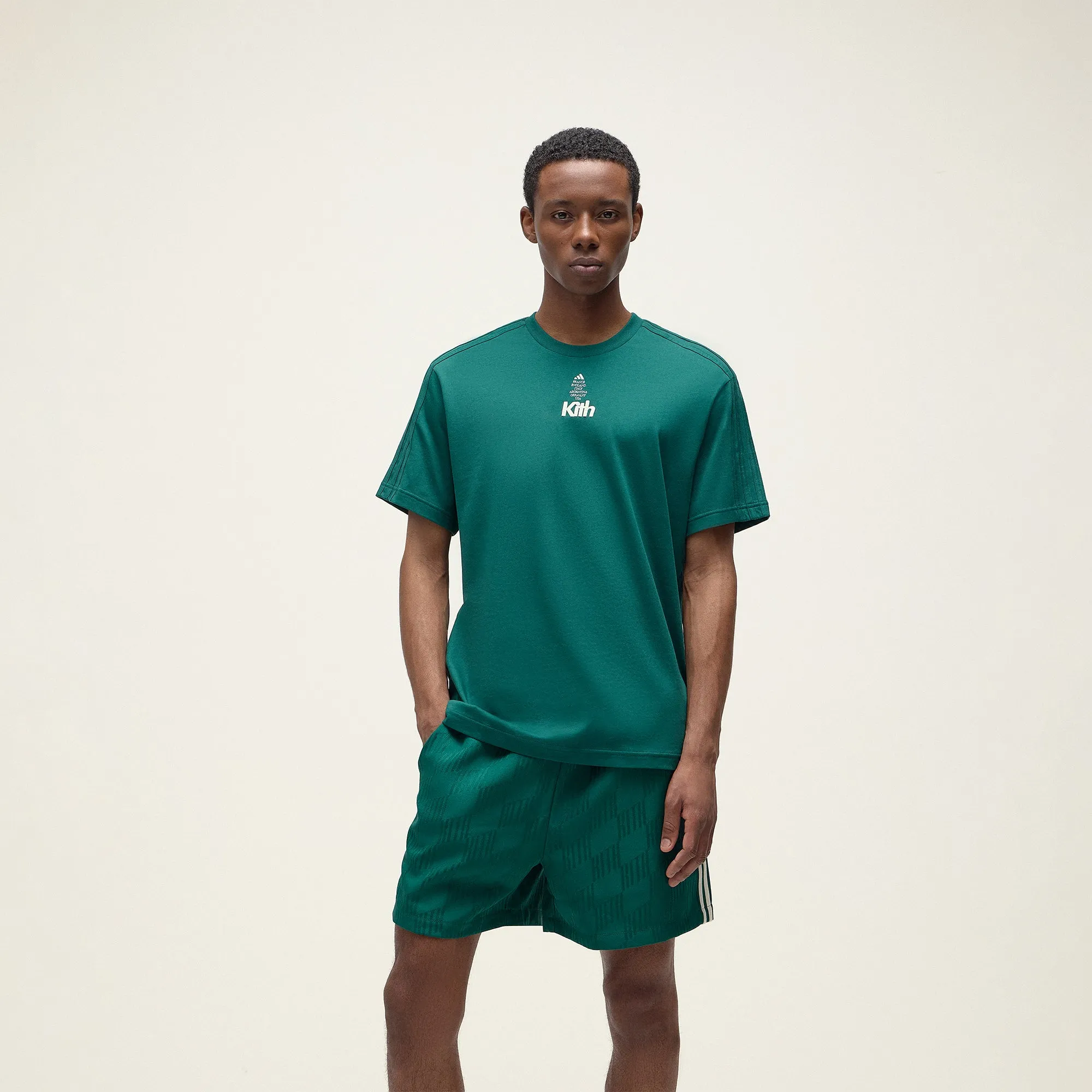 PocketDetail Relaxed Torso Fit Kith for adidas Football Short Sleeve Tee - Green
