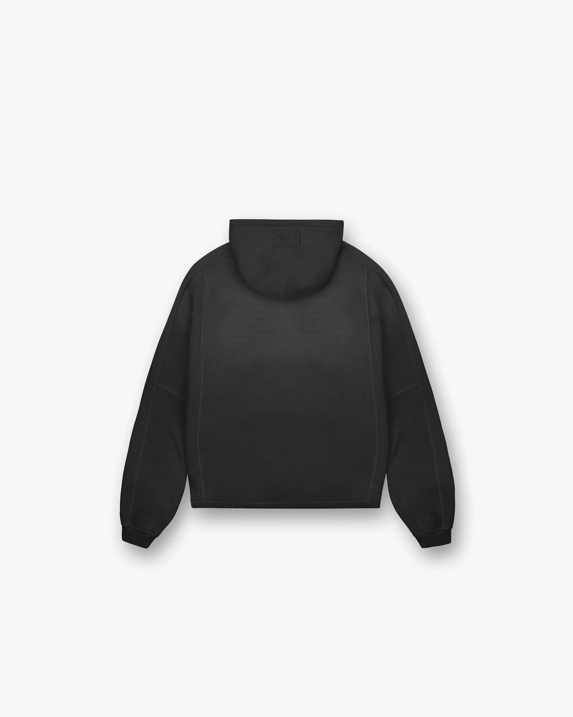 Stain-Resistant Stepped Hem Hoodie - Stained Black