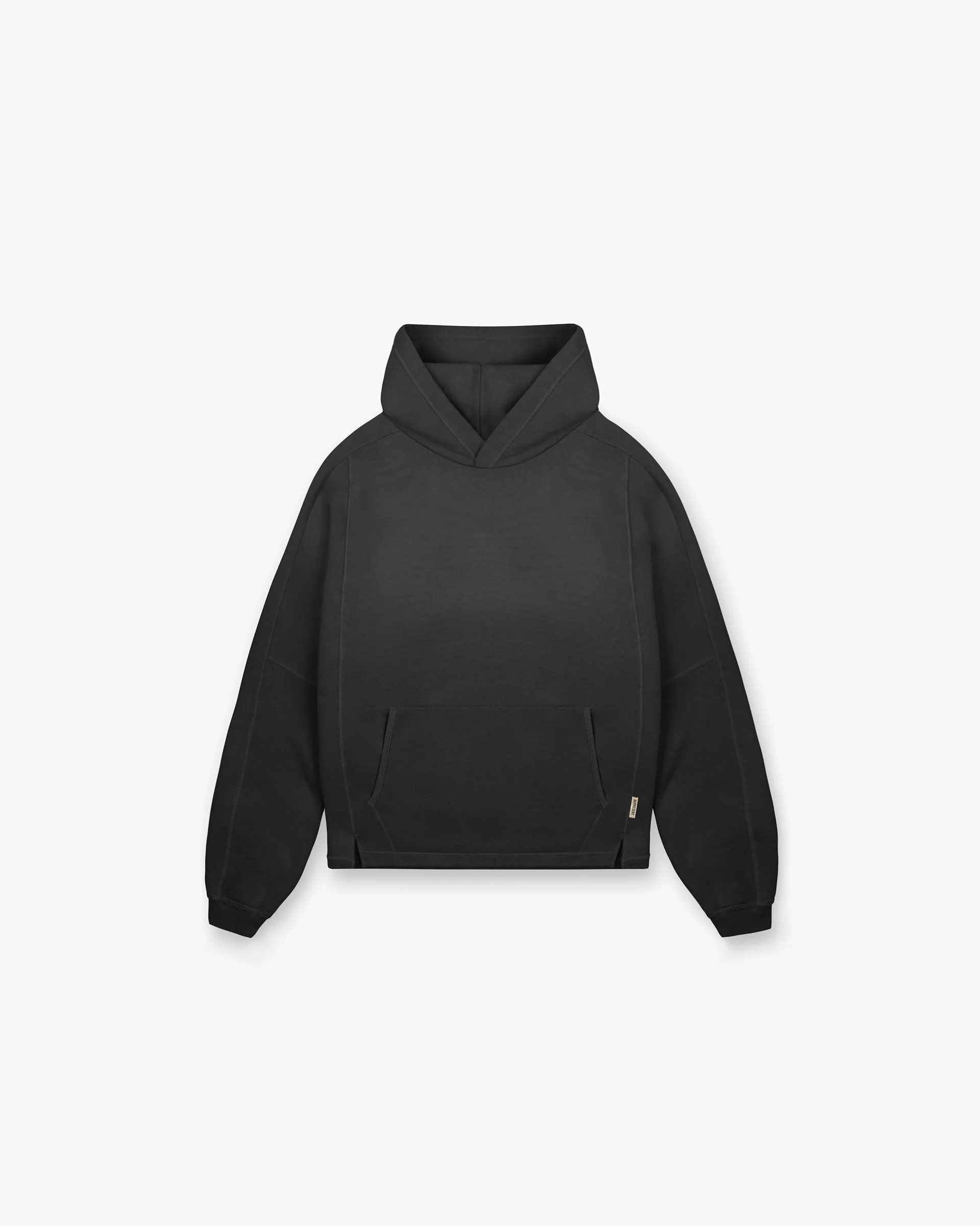 suitable for gifts Stepped Hem Hoodie - Stained Black
