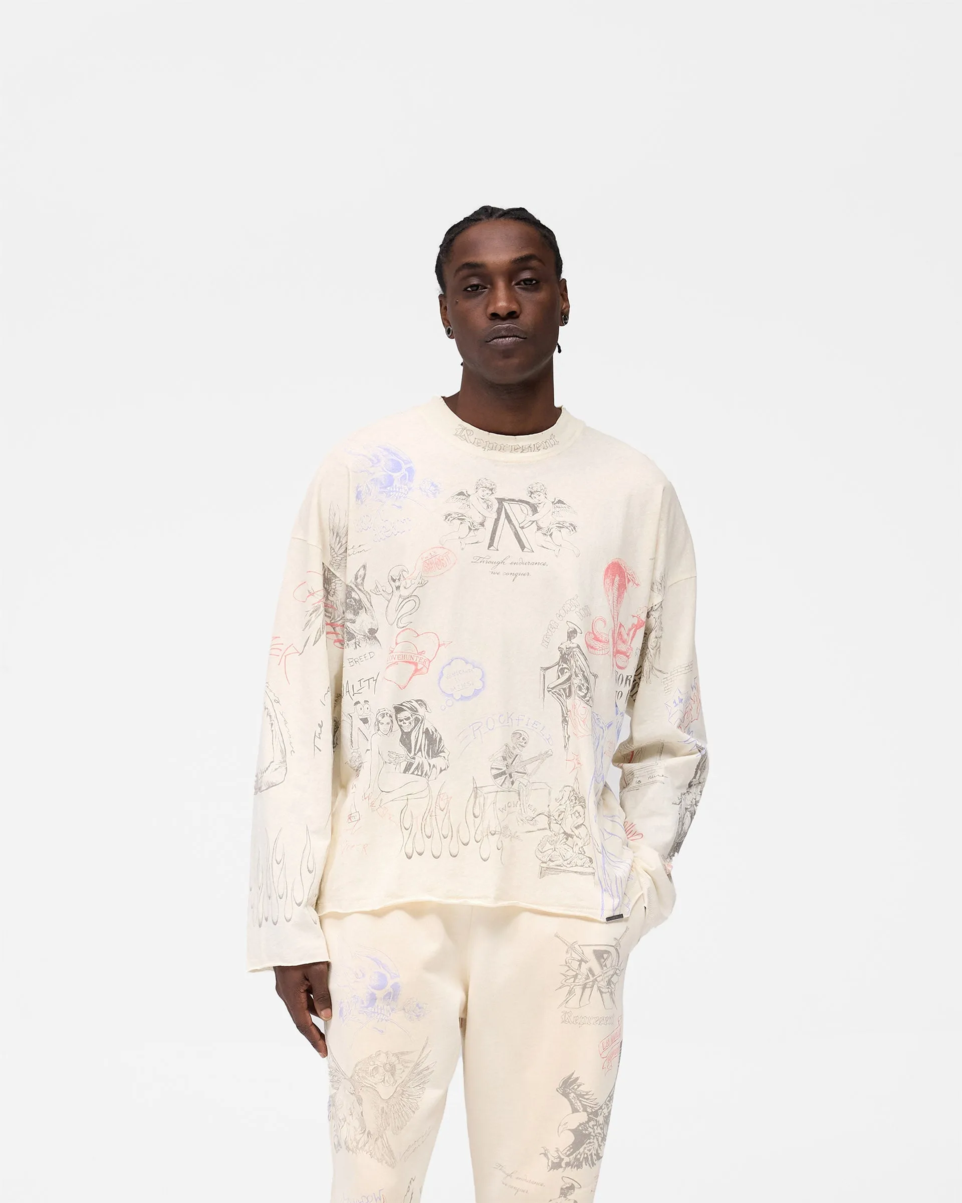 Legacy Long Sleeve T-Shirt - Buttercream DoubleLayeredCollar Layering Essential