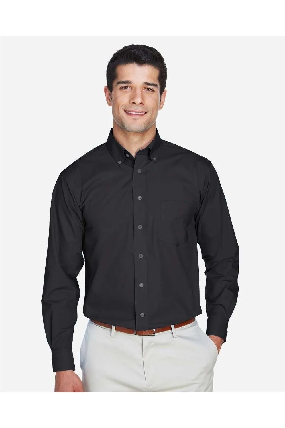 Neutral Colors Devon & Jones Crown Collection Tall Broadcloth Woven Dress Shirt