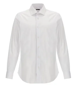 Non Iron Material Roomy Cut Stretch Cotton Poplin Shirt