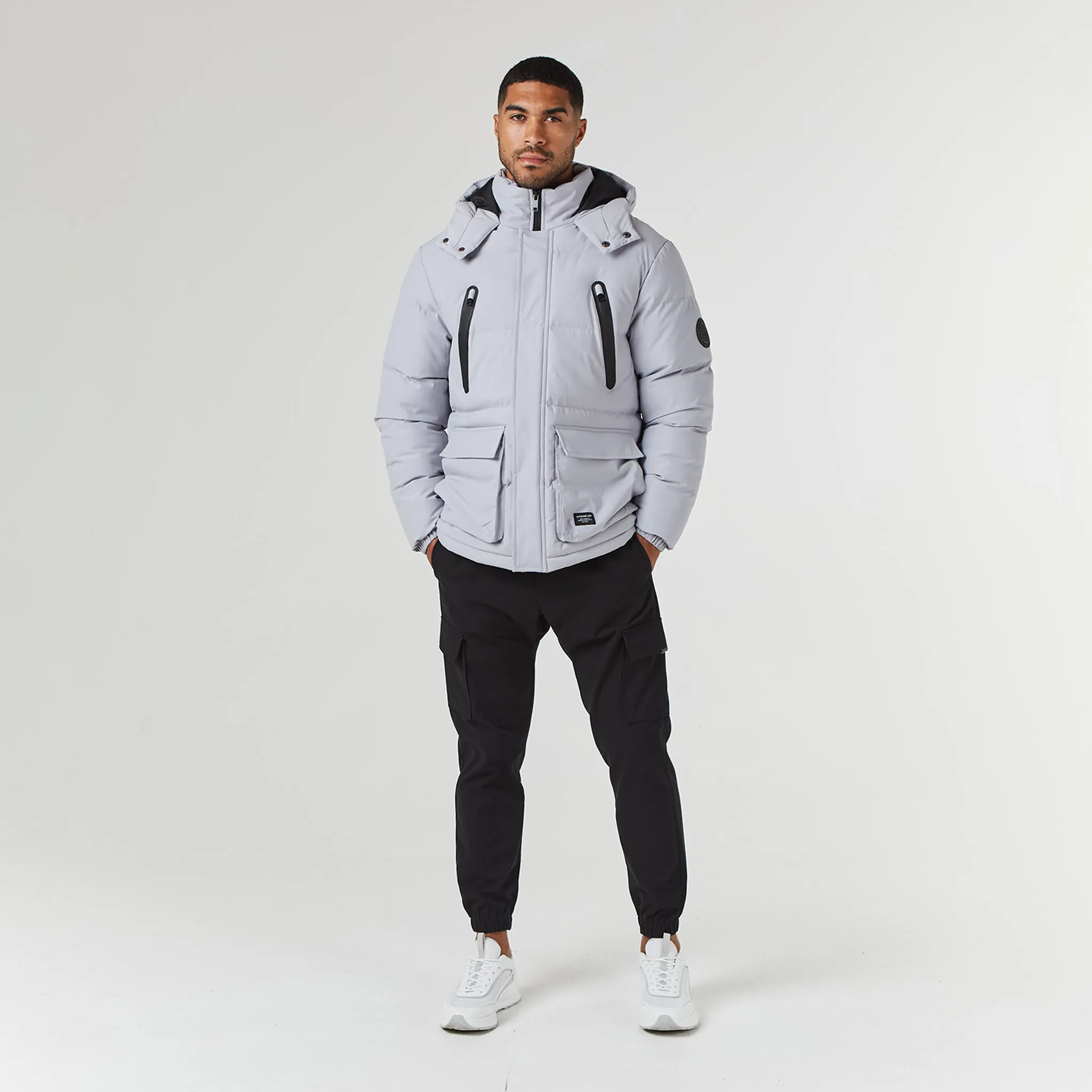 Expedition Parka Jacket | Ice Grey Adjustable Drawstring Waist Smooth Glide Fasteners