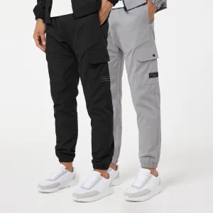Premium Look 2-Pack Utility Cargo Pants | Black/Ice Grey