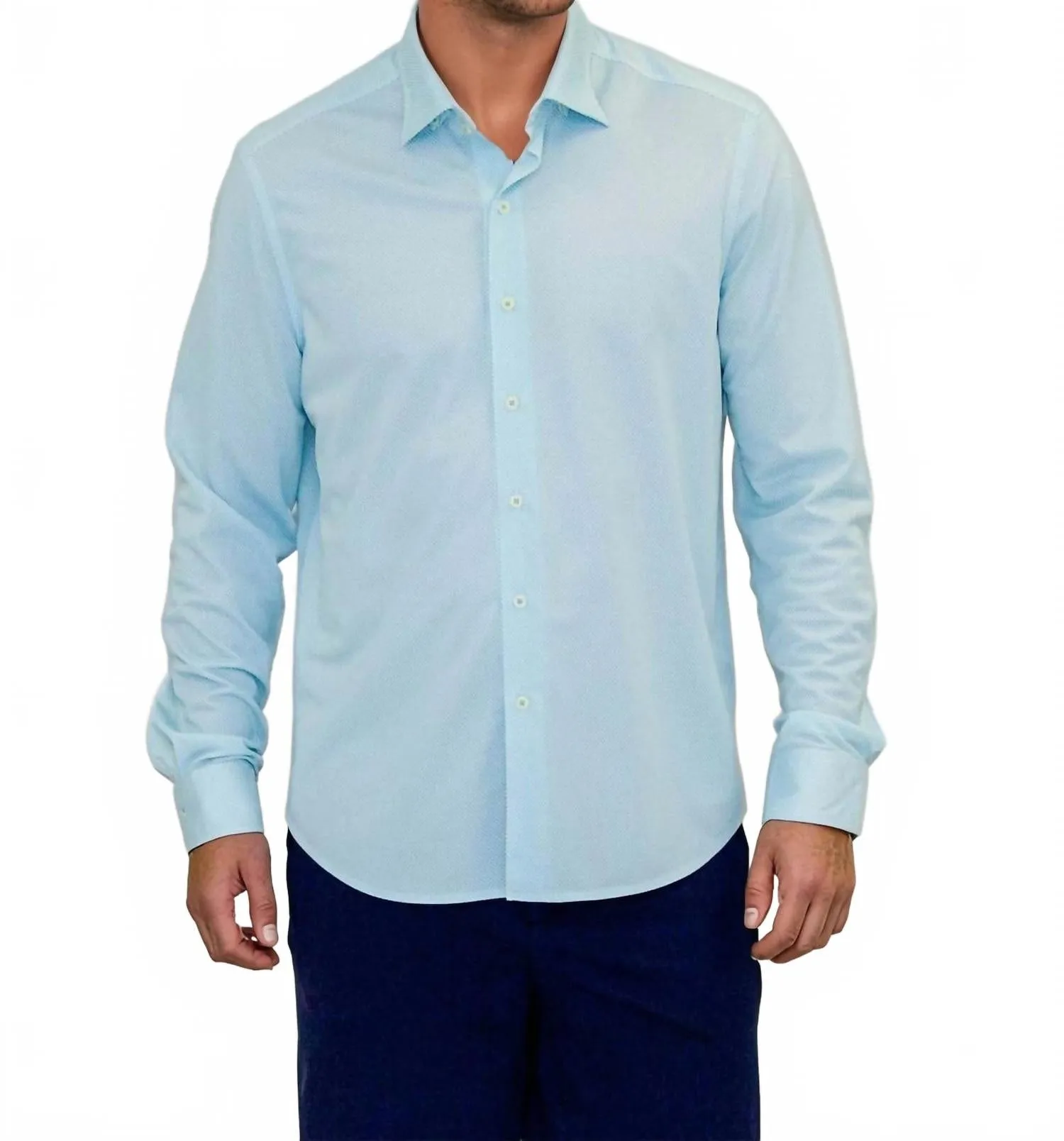 Polished Look Flexible Movement Studio Dot Long Sleeve Tech Shirt In Pale Teal