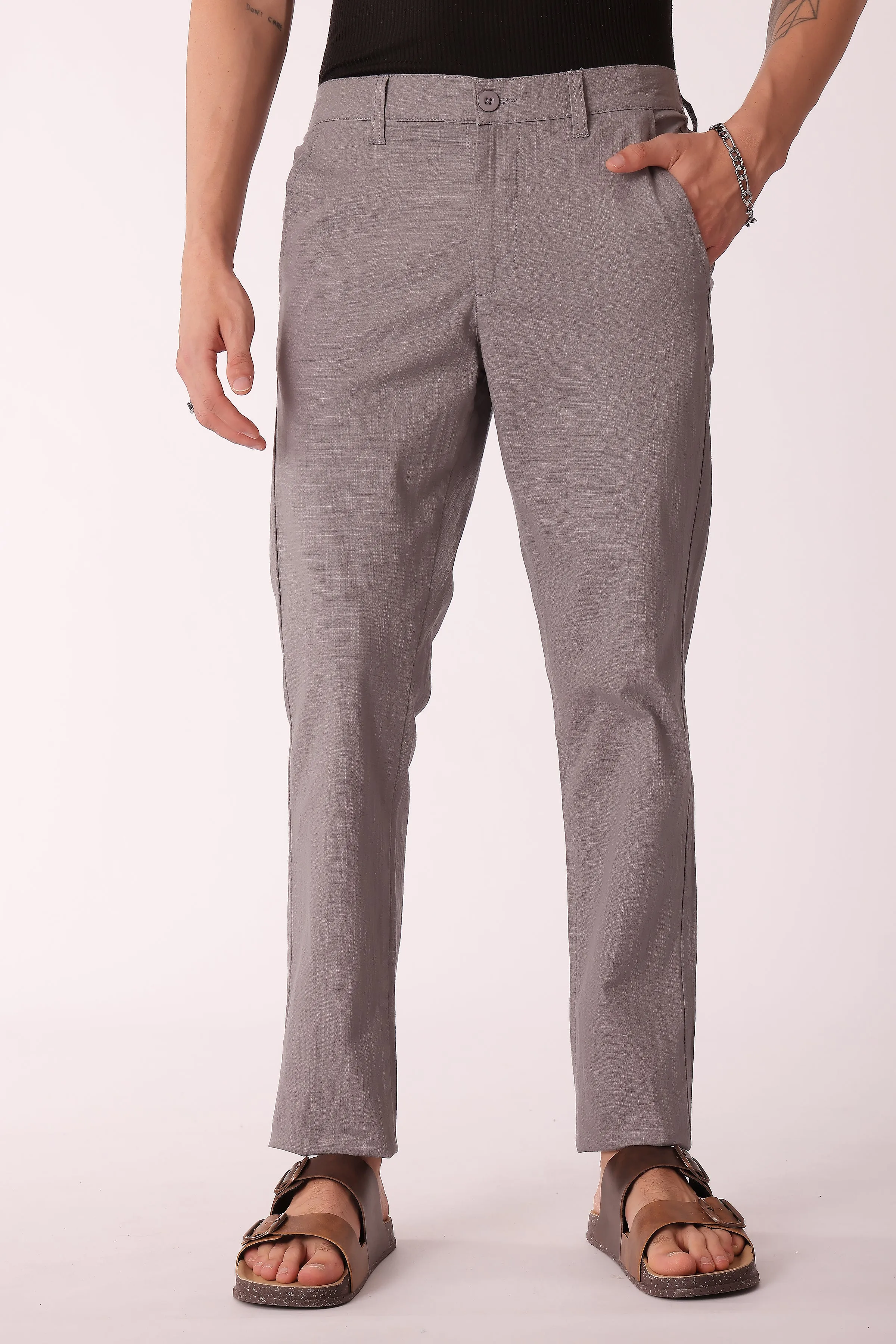 Men's Cotton stretch Slim Fit Chinos Cozy Lining Sport Performance